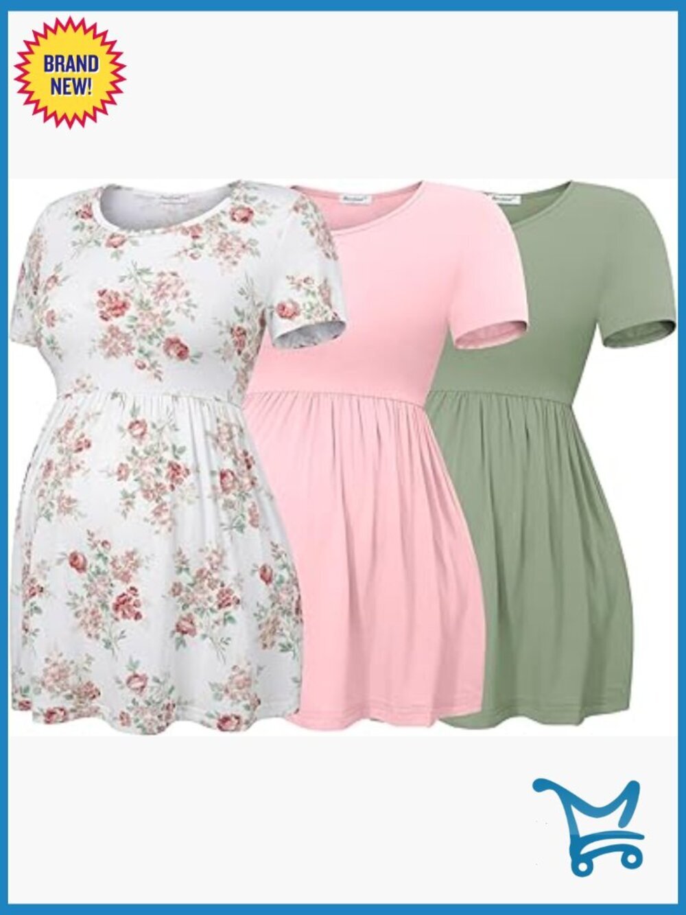 Maternity Short Sleeve Scoop Neck T-Shirt Breastfeeding Top